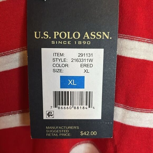 NWT WOMENS U.S. POLO ASSN STRIPED 3/4 SLEEVE TOP - Picture 8 of 9